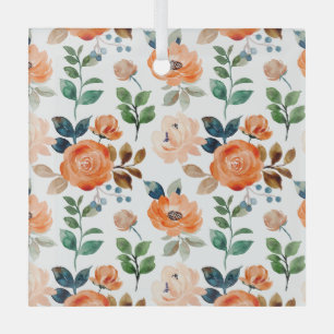 Ornement En Verre Motif élégant et sans couture de fleurs à l'aquare