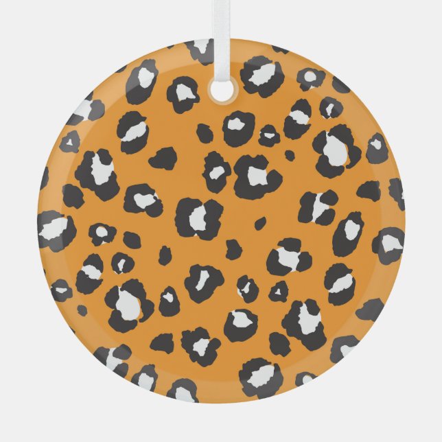 Ornement En Verre Motif Empreinte de léopard classique (Recto)