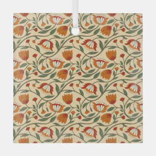 Ornement En Verre Motif floral sans couture sur fond beige