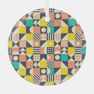 Ornement En Verre Motif géométrique coloré sans couture