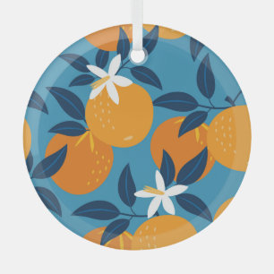 Ornement En Verre Motif orange : texture transparente vintage