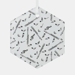 Ornement En Verre Motif Piccolo Music Note