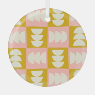 Ornement En Verre Motif rétro moderne et géométrique du milieu du si
