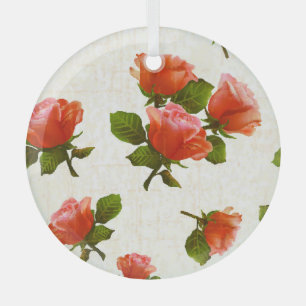 Ornement En Verre motif rose, arrière - plan vintage.