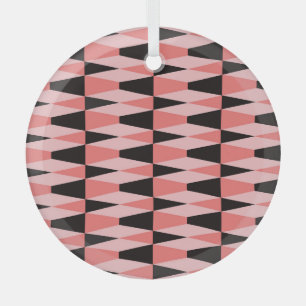 Ornement En Verre Motif rose noir géométrique en gras