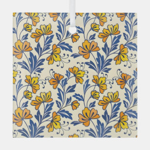 Ornement En Verre Motif sans couture époustouflant de fleurs et de f