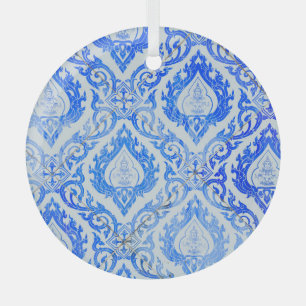 Ornement En Verre Motif thaïlandais : église carrelée en céramique.
