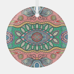 Ornement En Verre Motif tribal Abstrait tiré à la main.