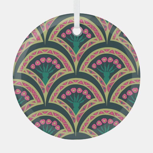 Ornement En Verre motif vert en forme de coque (Recto)