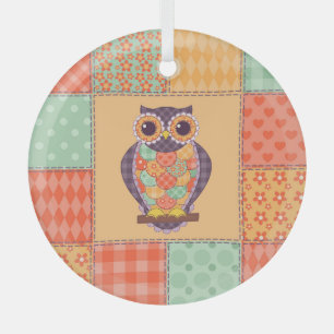 Ornement En Verre Motif Vintage sans fil Chouette