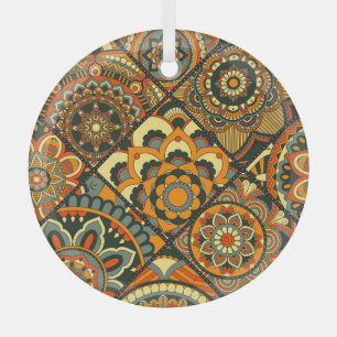 Ornement En Verre Motifs islamiques vintages, sans couture décorativ
