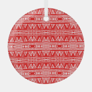 Ornement En Verre Motifs tribaux ethniques Motif rayé