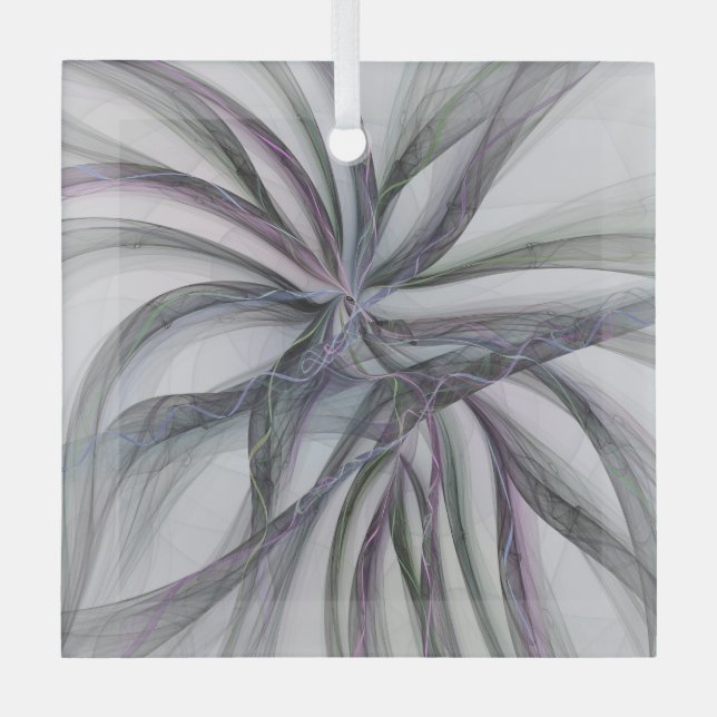 Ornement En Verre Motions Filigree Moderne Abstrait pivotant Fractal (Recto)