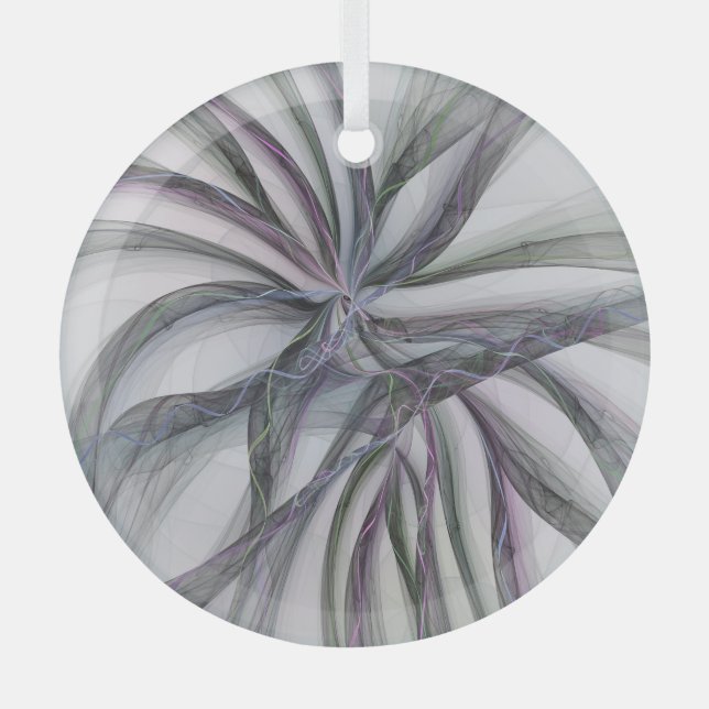 Ornement En Verre Motions Filigree Moderne Abstrait pivotant Fractal (Recto)