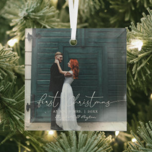 Ornement En Verre Mr. & Mrs.   Married First Christmas Ornament