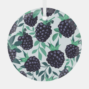 Ornement En Verre Mûre Tropical : Motif sans couture de fruits