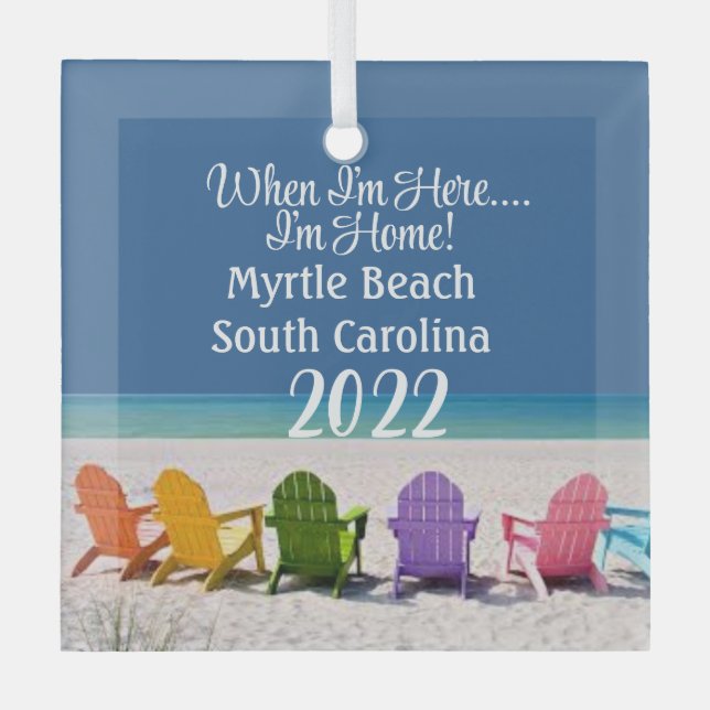 Ornement En Verre Myrtle BEACH SUD SC BEACH LOVER CADEAU ORNAMENT (Recto)
