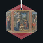 Ornement En Verre Nativité Scène Belle Religieuse Jésus Noël<br><div class="desc">La Nativité avec les Donateurs et les Saints de Gerard David présente la scène de la nativité classique avec Jésus Christ. Un cadeau de Noël parfait pour le chrétien dans votre vie. Caractéristiques Mère mai prier sur le bébé Jésus et les bergers apportant des cadeaux.</div>