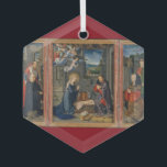 Ornement En Verre Nativité Scène Belle Religieuse Jésus Noël<br><div class="desc">La Nativité avec les Donateurs et les Saints de Gerard David présente la scène de la nativité classique avec Jésus Christ. Un cadeau de Noël parfait pour le chrétien dans votre vie. Caractéristiques Mère mai prier sur le bébé Jésus et les bergers apportant des cadeaux.</div>