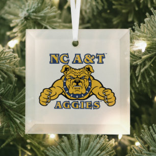 Ornement En Verre NC A&T Agences Aggie Bulldog