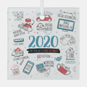 Ornement En Verre Noël 2020 Pandémie commémorative