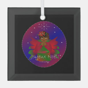 Ornement En Verre Noël Ange bébé prier Joyeux Noel