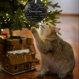 Ornement En Verre Noël dans le monde en cercle noir