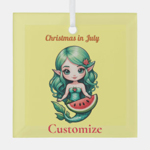 Ornement En Verre Noël en juillet Elf Mermaid Thunder_Cove