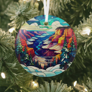 Ornement En Verre Noël Grand Canyon AZ Verre Tiré Marié