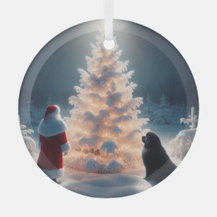 Ornement En Verre Noël père Noël, Newf et Glowtree