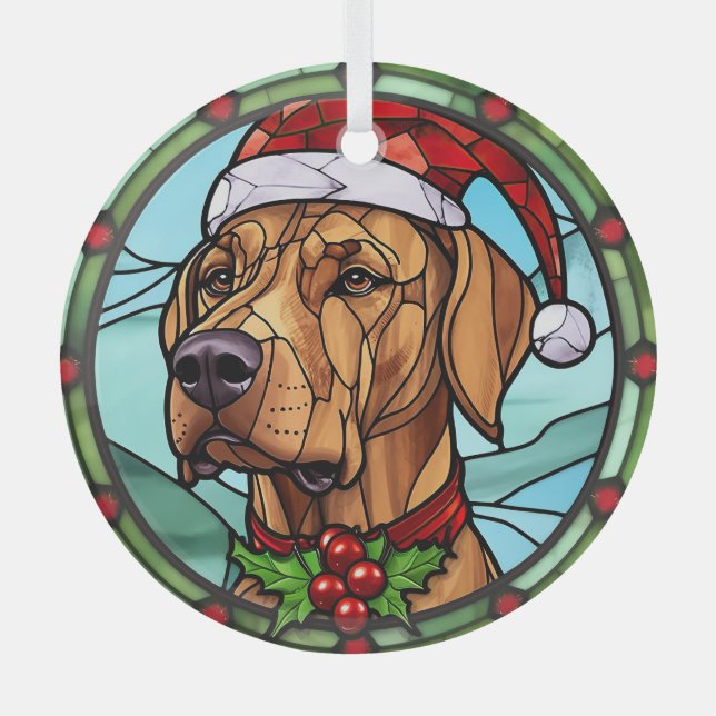 Ornement En Verre Noël Rhodesian Ridgeback (Recto)