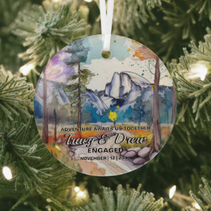 Ornement En Verre Noël Yosemite Outdoor MaximalistCouple Engagement