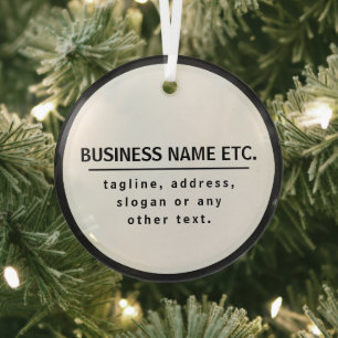 Ornement En Verre Nom de l'entreprise & Slogan/autre texte Noir &