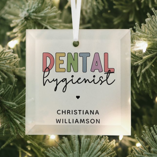 Ornement En Verre Nom personnalisé Dental Hygienist RDH Cadeaux (Insitu)