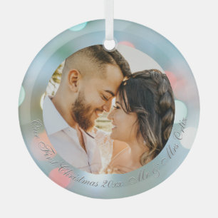 Ornement En Verre Nos premiers Noël do-it-yourself Noms Date Photo G