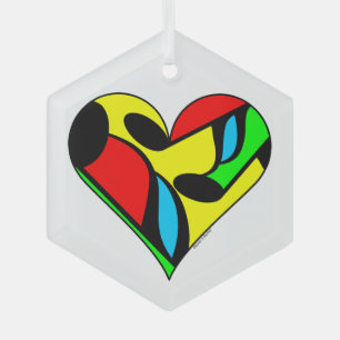 Ornement En Verre Notes musicales Coeur