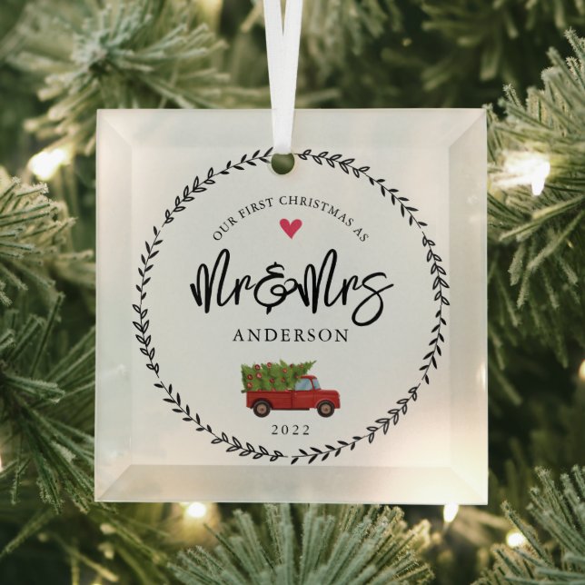 Ornement En Verre Notre 1er Noël En Tant Que Monsieur. & Mme (Insitu)