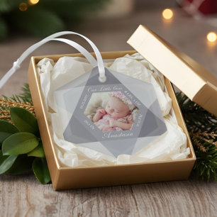 Ornement En Verre Notre petit bijou Avril Birthstone Baby Stats de n