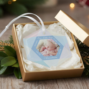 Ornement En Verre Notre petit bijou Juin Birthstone Baby Stats de na
