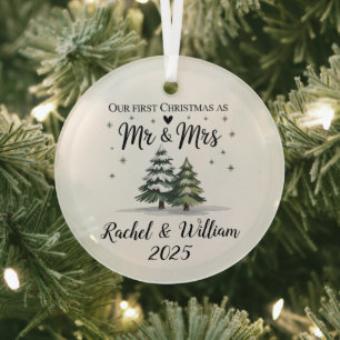 Ornement En Verre Notre premier Noël en tant que couple personnalisé