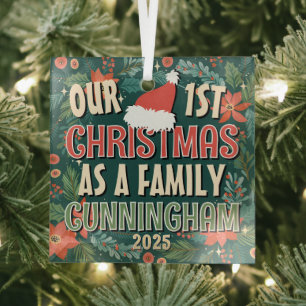 Ornement En Verre Notre Premier Noël En Tant Que Couronne Colorée Fa