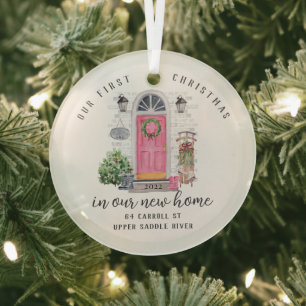 Ornement En Verre Notre première nouvelle maison de Noël