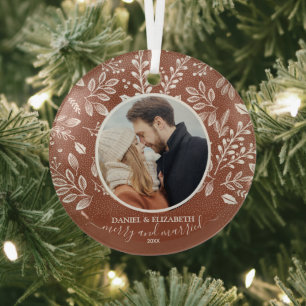 Ornement En Verre Notre première photo de Noël Terracotta