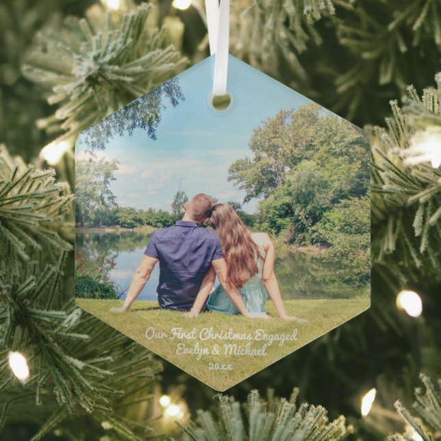 Ornement En Verre Notre première photo en couple de Noël (Insitu)