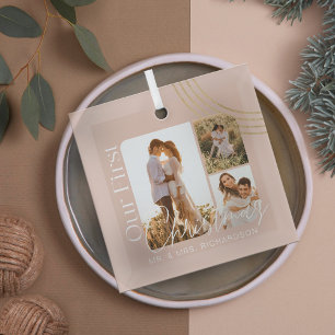 Ornement En Verre Notre première photo moderne de Noël