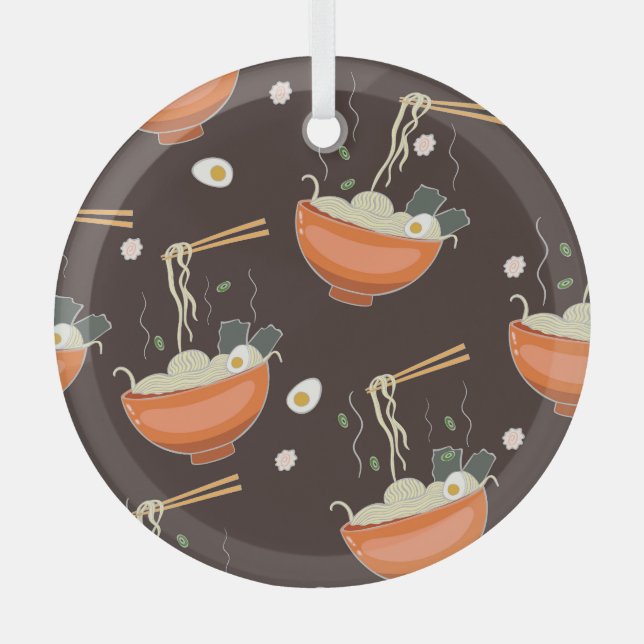 Ornement En Verre Nouilles Ramen : Graphiques Vintages (Recto)