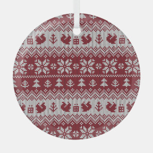 Ornement En Verre Nuit, Noël, écureuils, motif vintage.