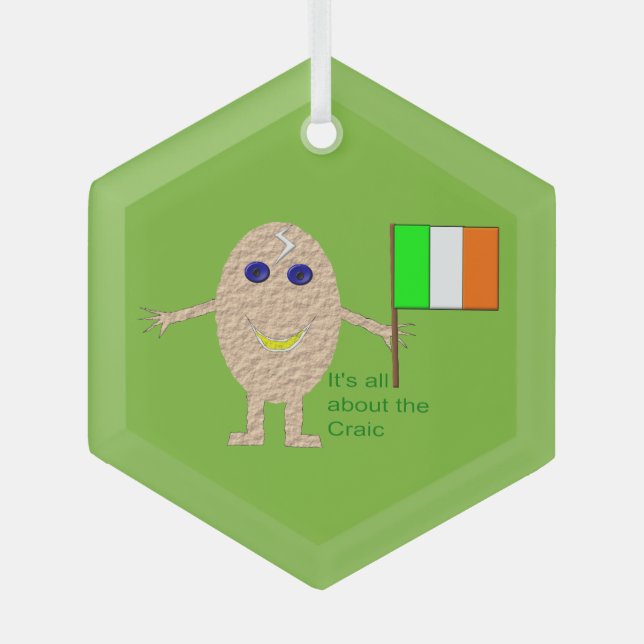 Ornement En Verre Oeuf irlandais patriotique (Recto)