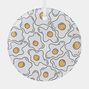 Ornement En Verre Oeufs Levés À La Main Amusants Motif sans couture