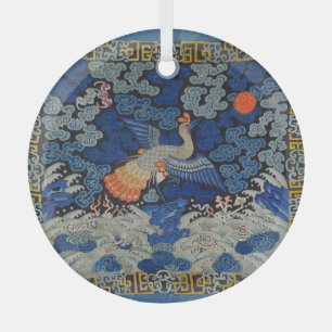 Ornement En Verre Oiseaux artisanaux broderies chinoises en cris